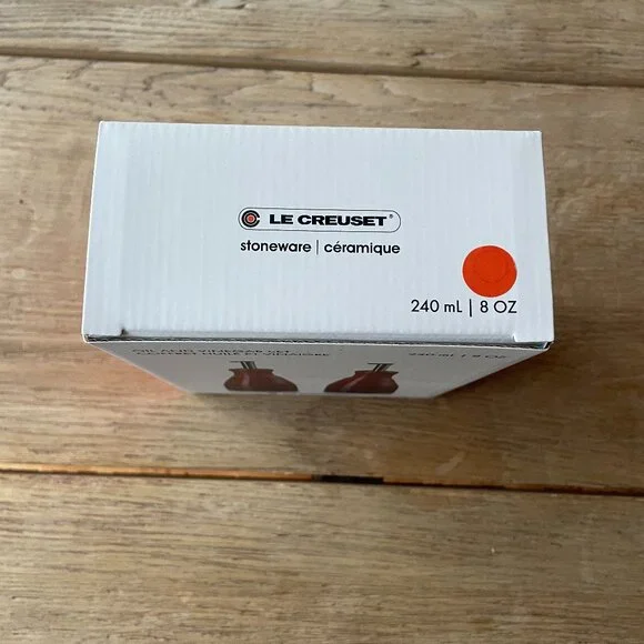 NEW Le Creuset Stoneware Classic 8 oz Oil & Vinegar Set Flame Orange - Picture 12 of 12
